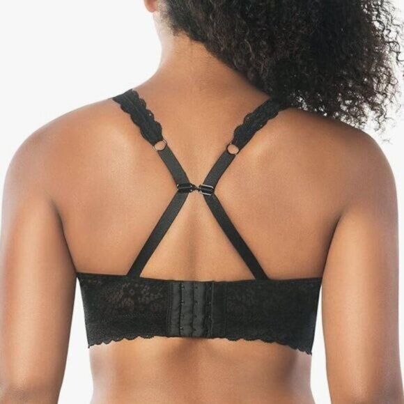 PARFAIT Adriana Black Lace Non-Wired Bralette Longline Bra Sz 36DD - Picture 10 of 16